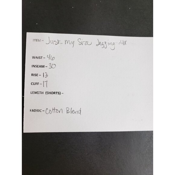 Just My Size Womens Size 4X Denim Jeggings Elastic Waist Stretch Frayed Hem - Picture 7 of 7